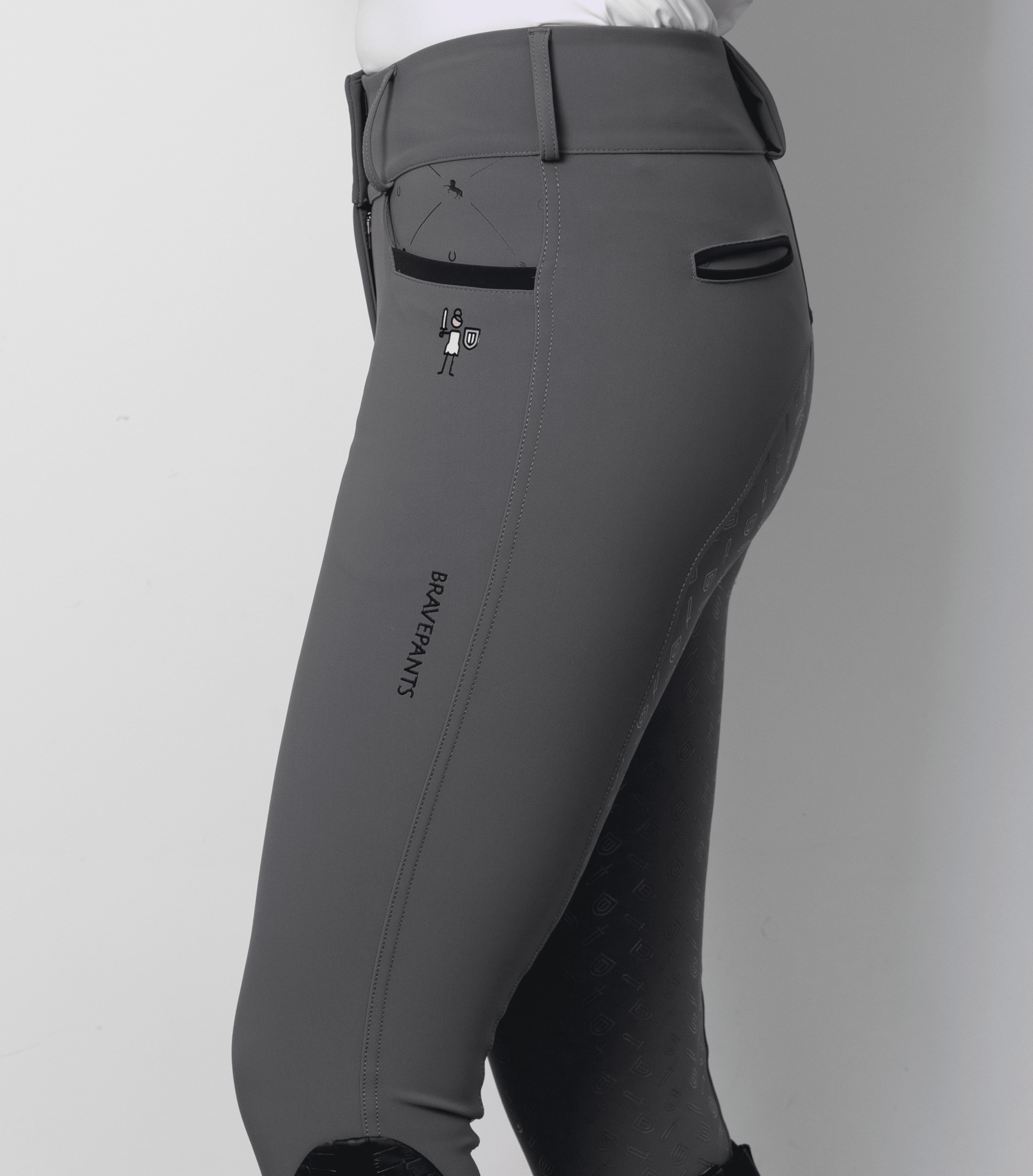 Brave Pants Double Weight Endura Gunsmoke Grey Breeches - BRAVE PANTS USA - Equiluxe Tack