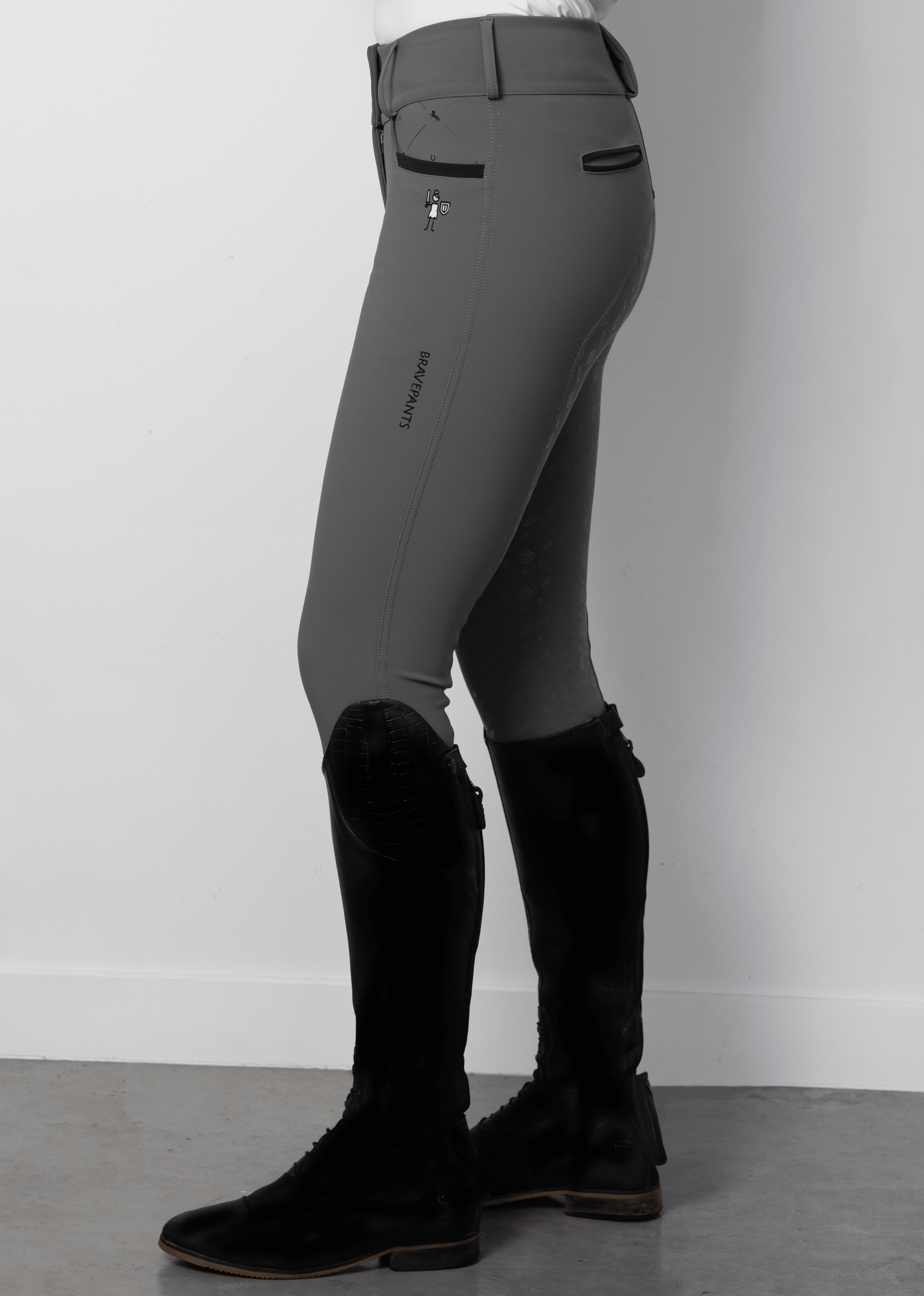 Brave Pants Double Weight Endura Gunsmoke Grey Breeches - BRAVE PANTS USA - Equiluxe Tack