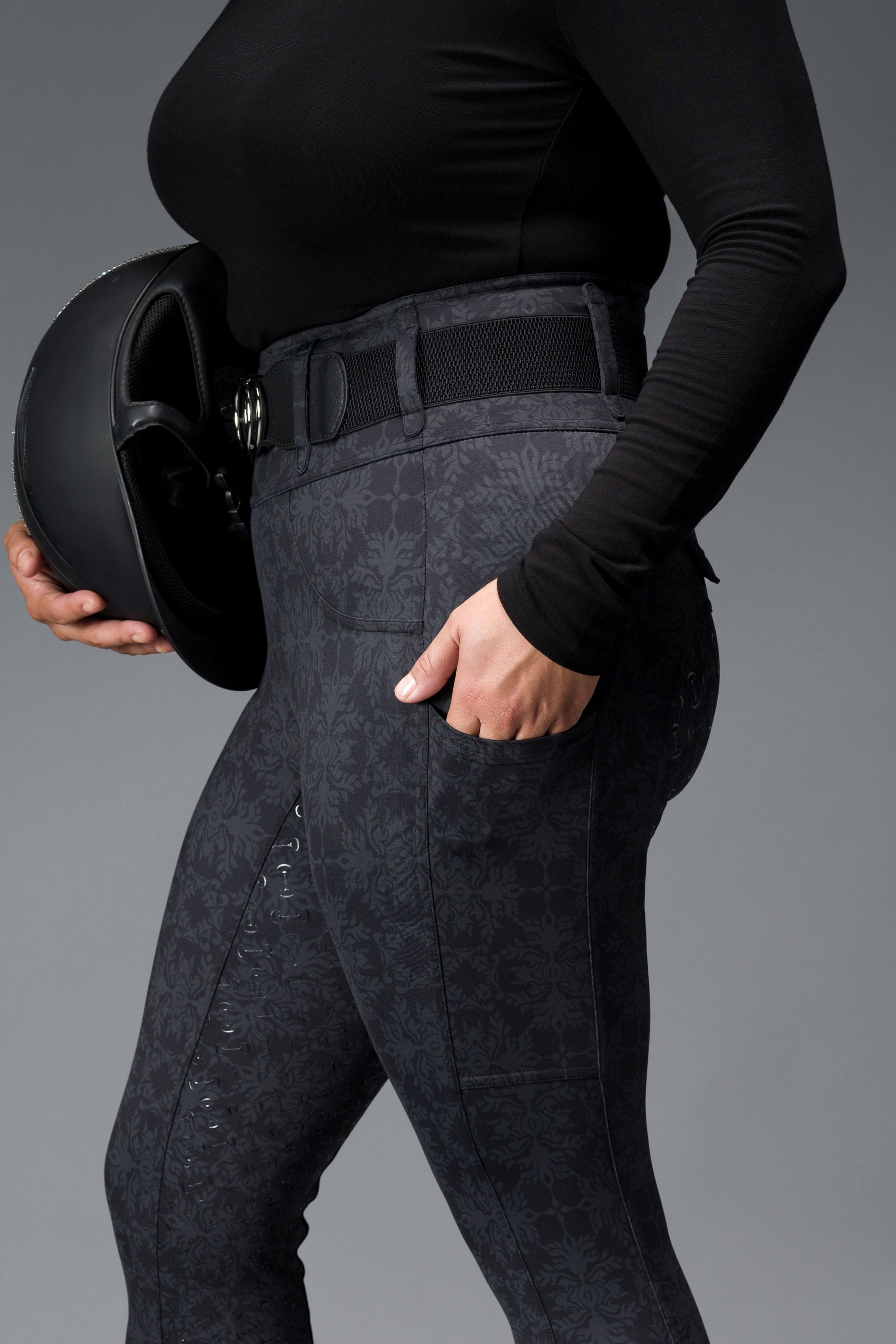 Canter Culture Athletic Breeches - Black Damask - Canter Culture Riding Apparel - Equiluxe Tack