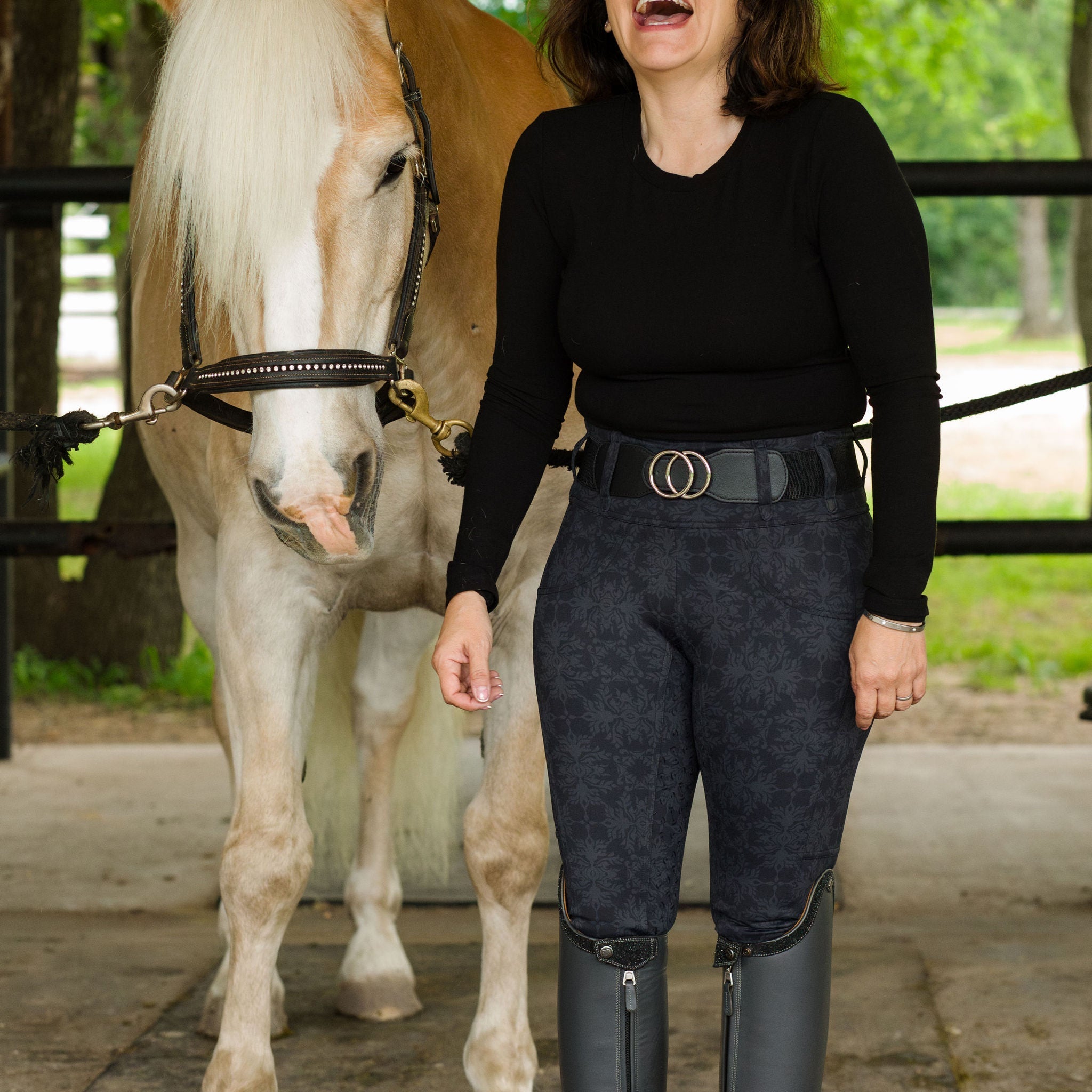 Canter Culture Athletic Breeches - Black Damask - Canter Culture Riding Apparel - Equiluxe Tack