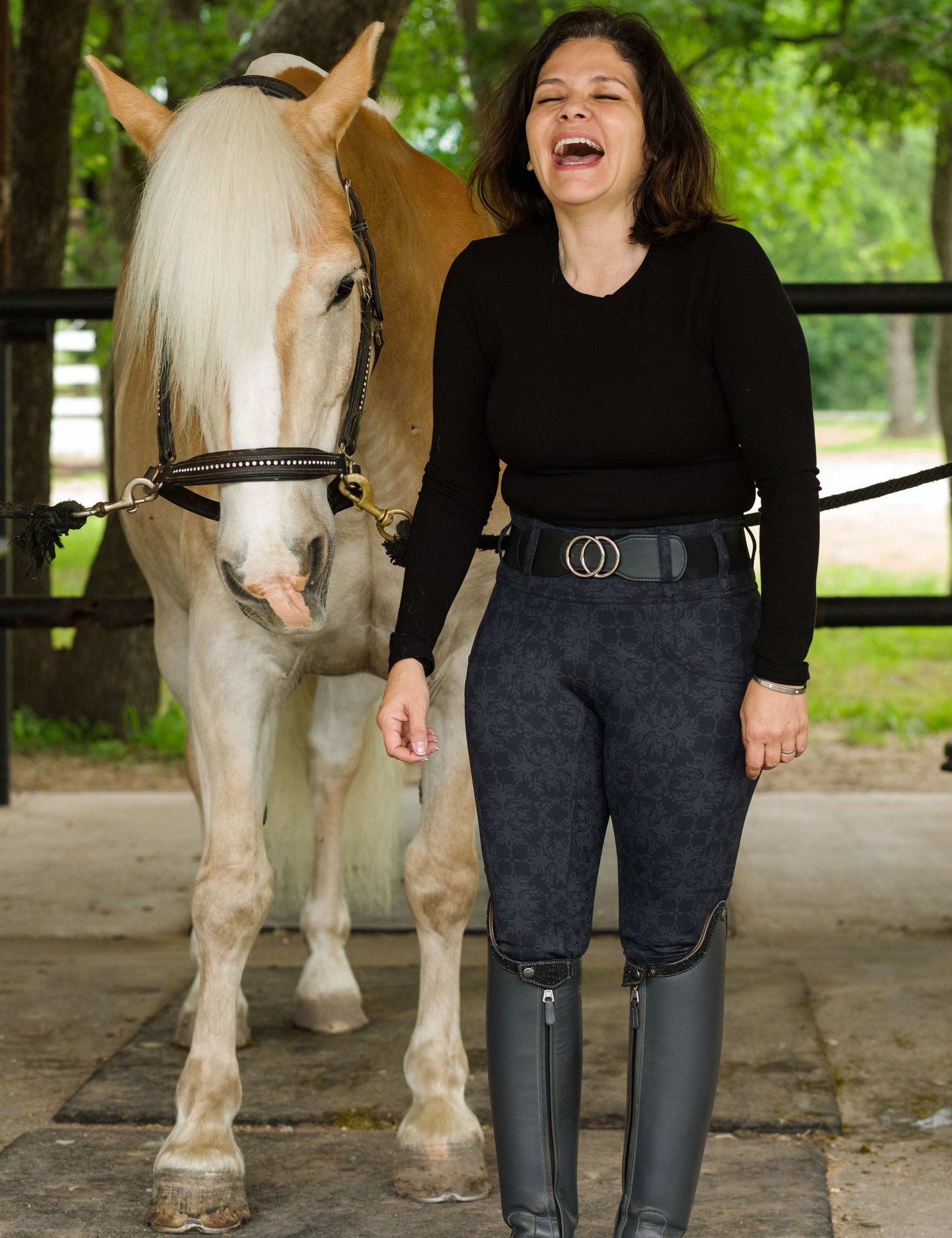 Canter Culture Athletic Breeches - Black Damask - Canter Culture Riding Apparel - Equiluxe Tack