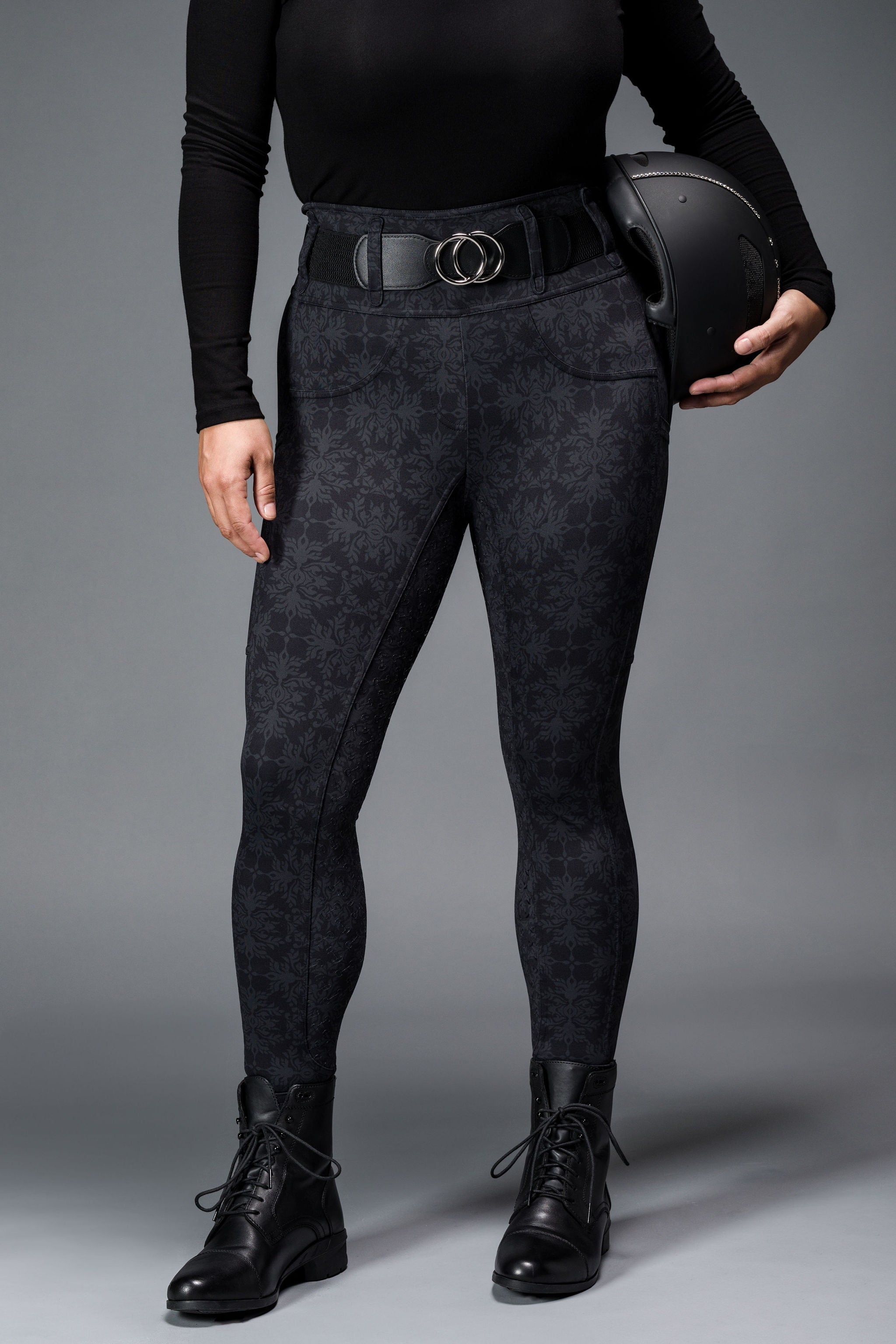 Canter Culture Athletic Breeches - Black Damask - Canter Culture Riding Apparel - Equiluxe Tack