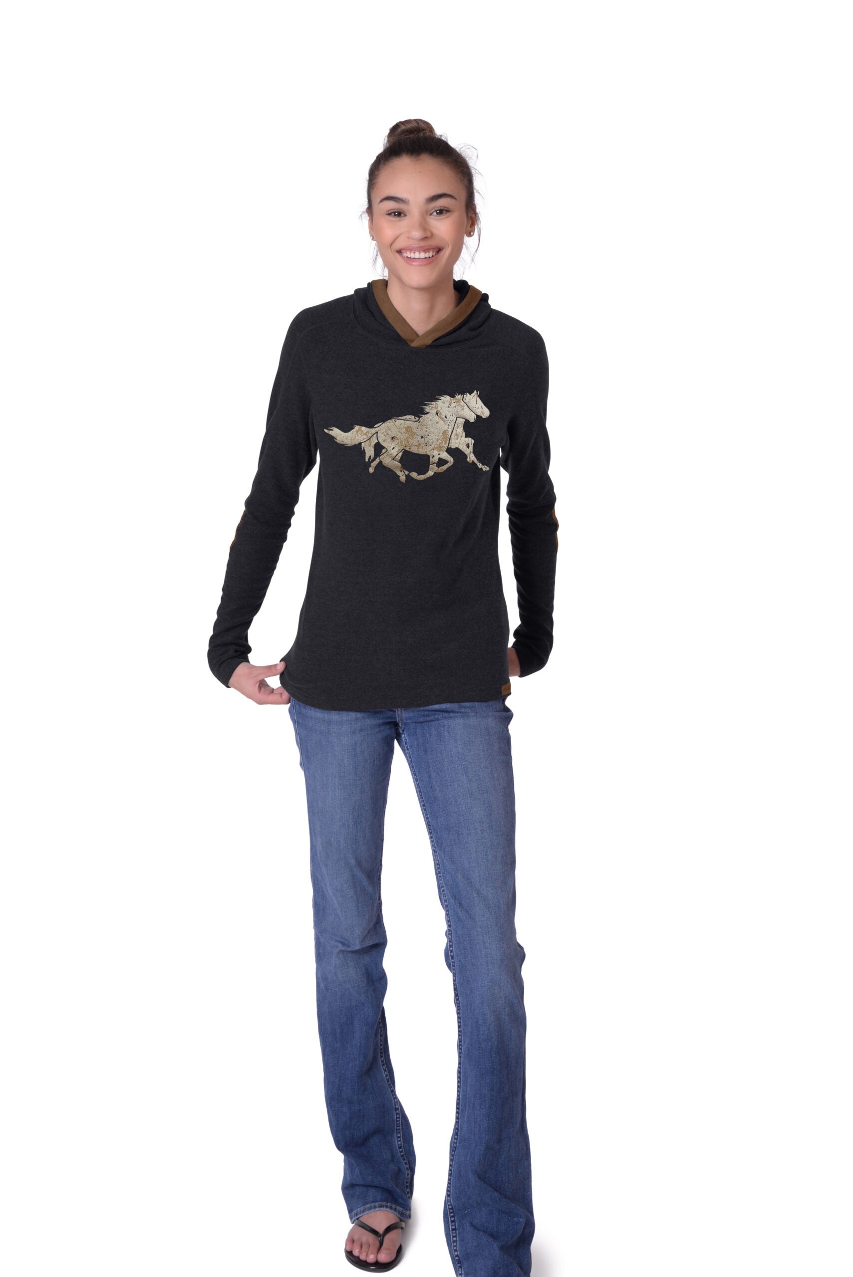 Chestnut Bay Rider Lounge Hoodie Running Horses - Chestnut Bay - Equiluxe Tack