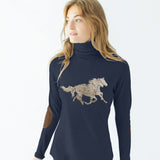 Chestnut Bay Rider Lounge Turtleneck Running Horses - Chestnut Bay - Equiluxe Tack