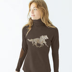 Chestnut Bay Rider Lounge Turtleneck Running Horses - Chestnut Bay - Equiluxe Tack