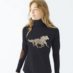 Chestnut Bay Rider Lounge Turtleneck Running Horses - Chestnut Bay - Equiluxe Tack