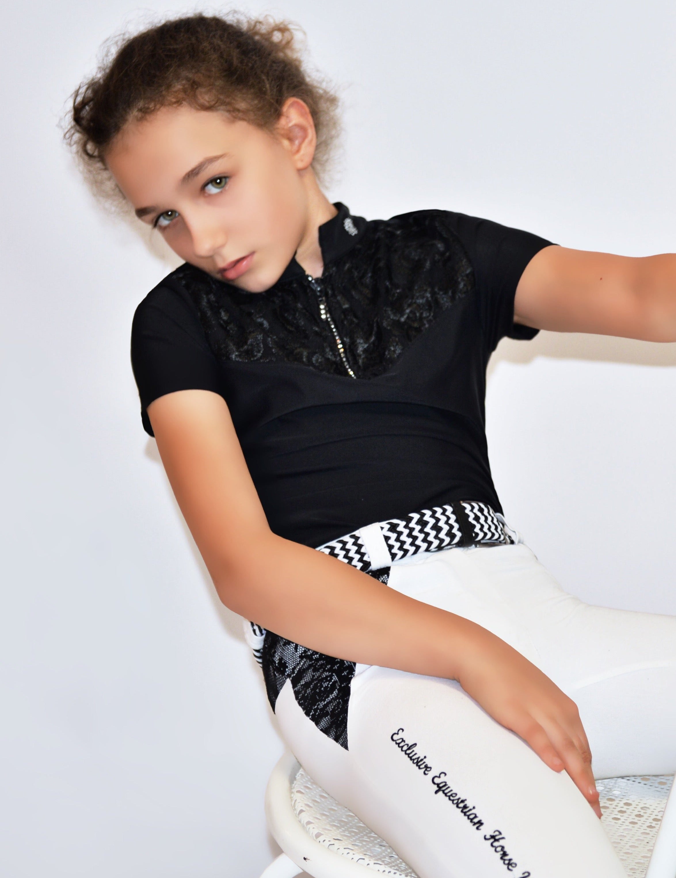Children's Equestrian Shirt BLACKBERRY KIDS Design By Dalia - Equiluxe Tack - Equiluxe Tack