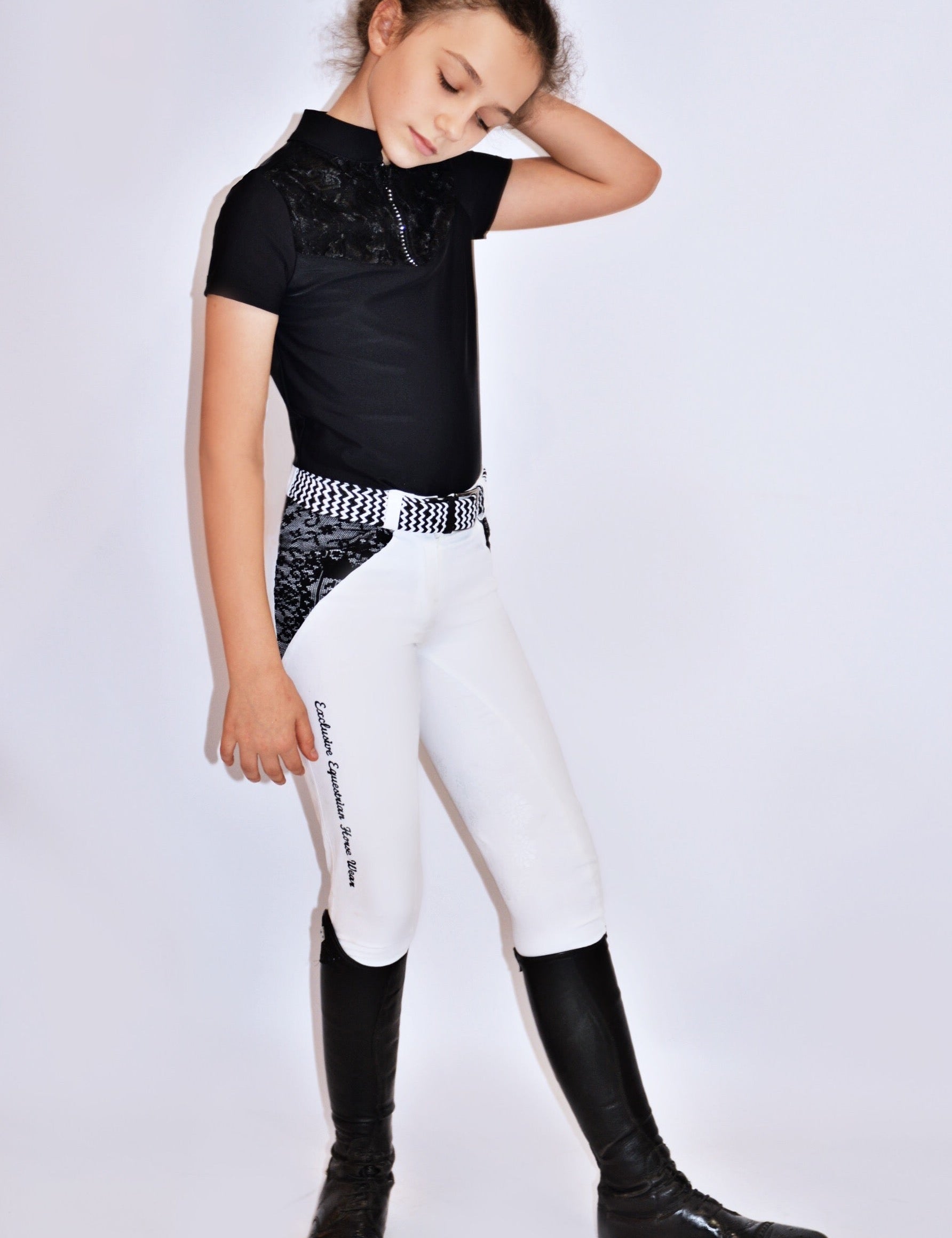 Children's Equestrian Shirt BLACKBERRY KIDS Design By Dalia - Equiluxe Tack - Equiluxe Tack