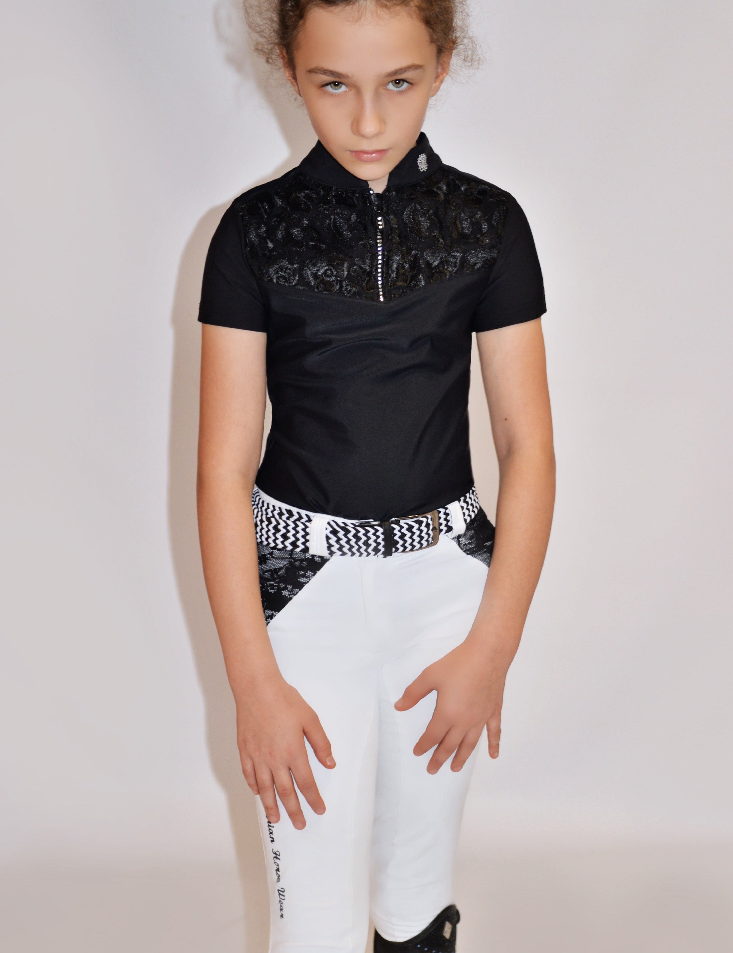 Children's Equestrian Shirt BLACKBERRY KIDS Design By Dalia - Equiluxe Tack - Equiluxe Tack