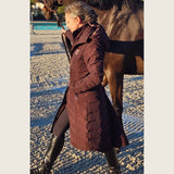 Chocolate Brown Duck Down Riding Coat with Velvet Collar - Dressage Queen Dream - Equiluxe Tack