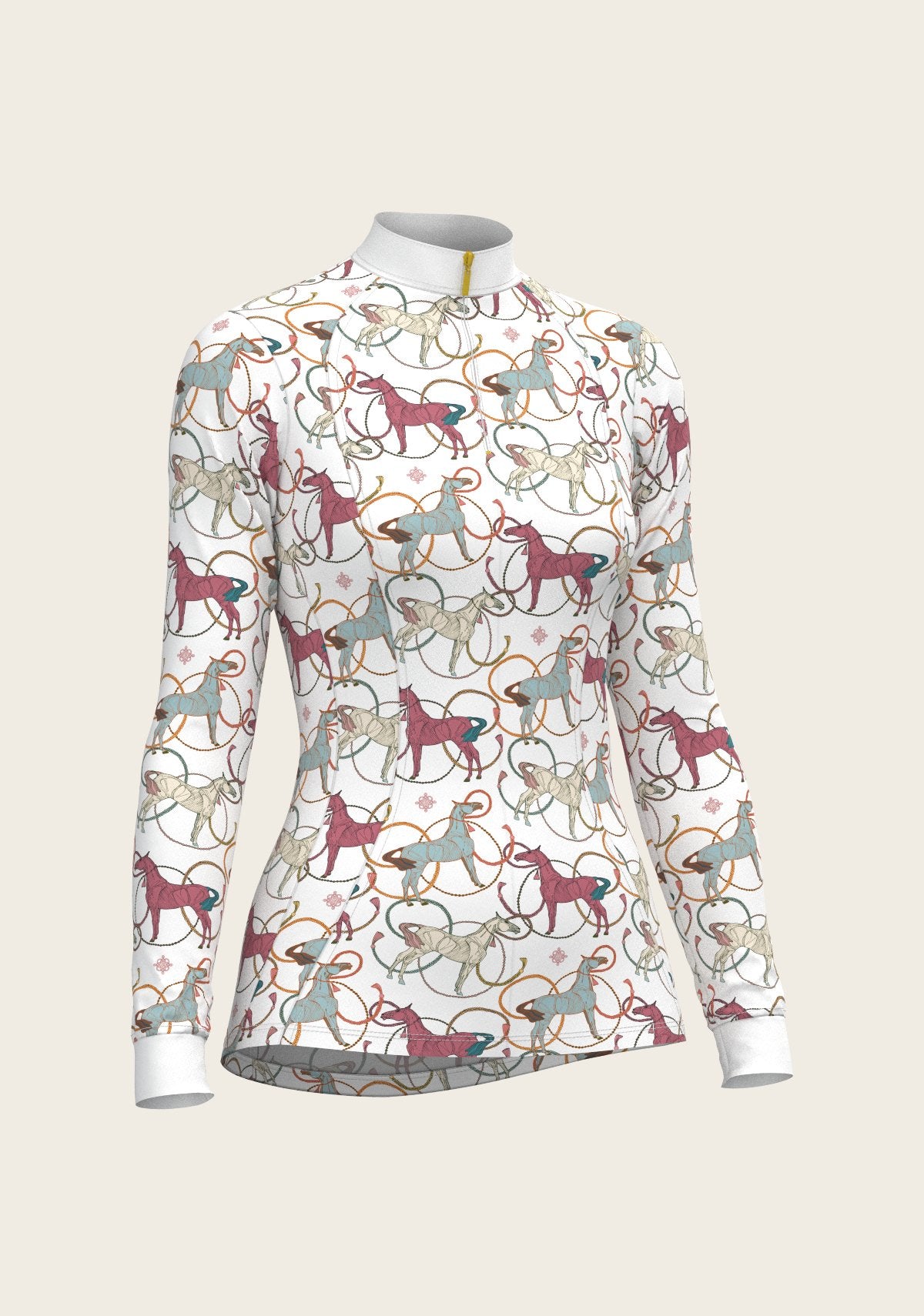 Colourful Horses Quarter Zip Sun Shirt - Espoir Equestrian - Equiluxe Tack