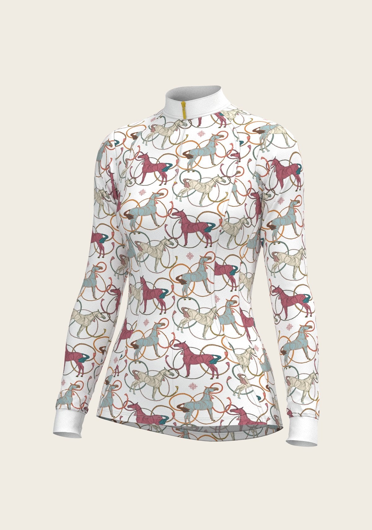 Colourful Horses Quarter Zip Sun Shirt - Espoir Equestrian - Equiluxe Tack