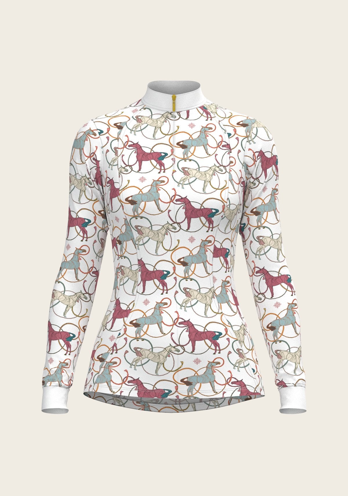 Colourful Horses Quarter Zip Sun Shirt - Espoir Equestrian - Equiluxe Tack