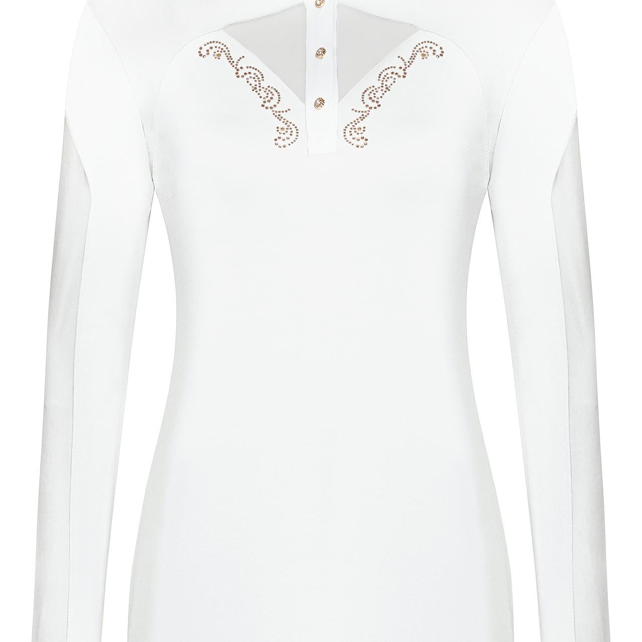 Competition longsleeve shirt FP CATHRINE ROSEGOLD LS white 44 - Equiluxe Tack - Equiluxe Tack