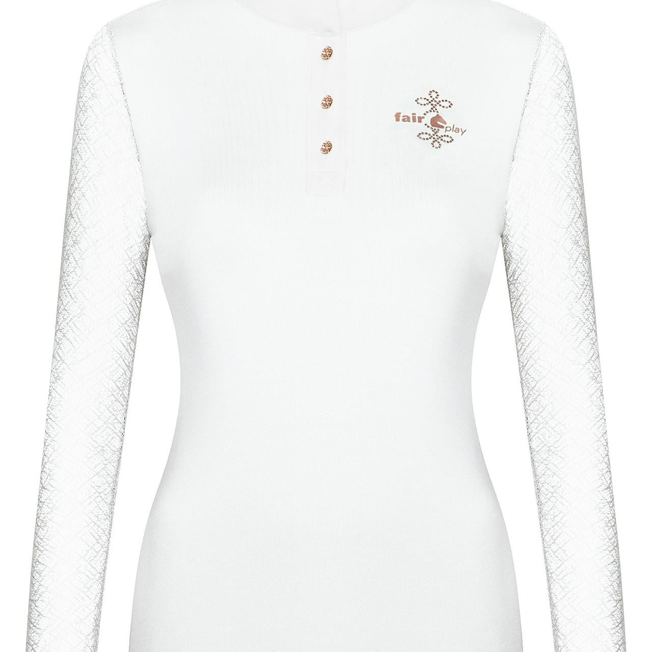 Competition longsleeve shirt FP CECILE ROSEGOLD LS white 44 - Equiluxe Tack - Equiluxe Tack