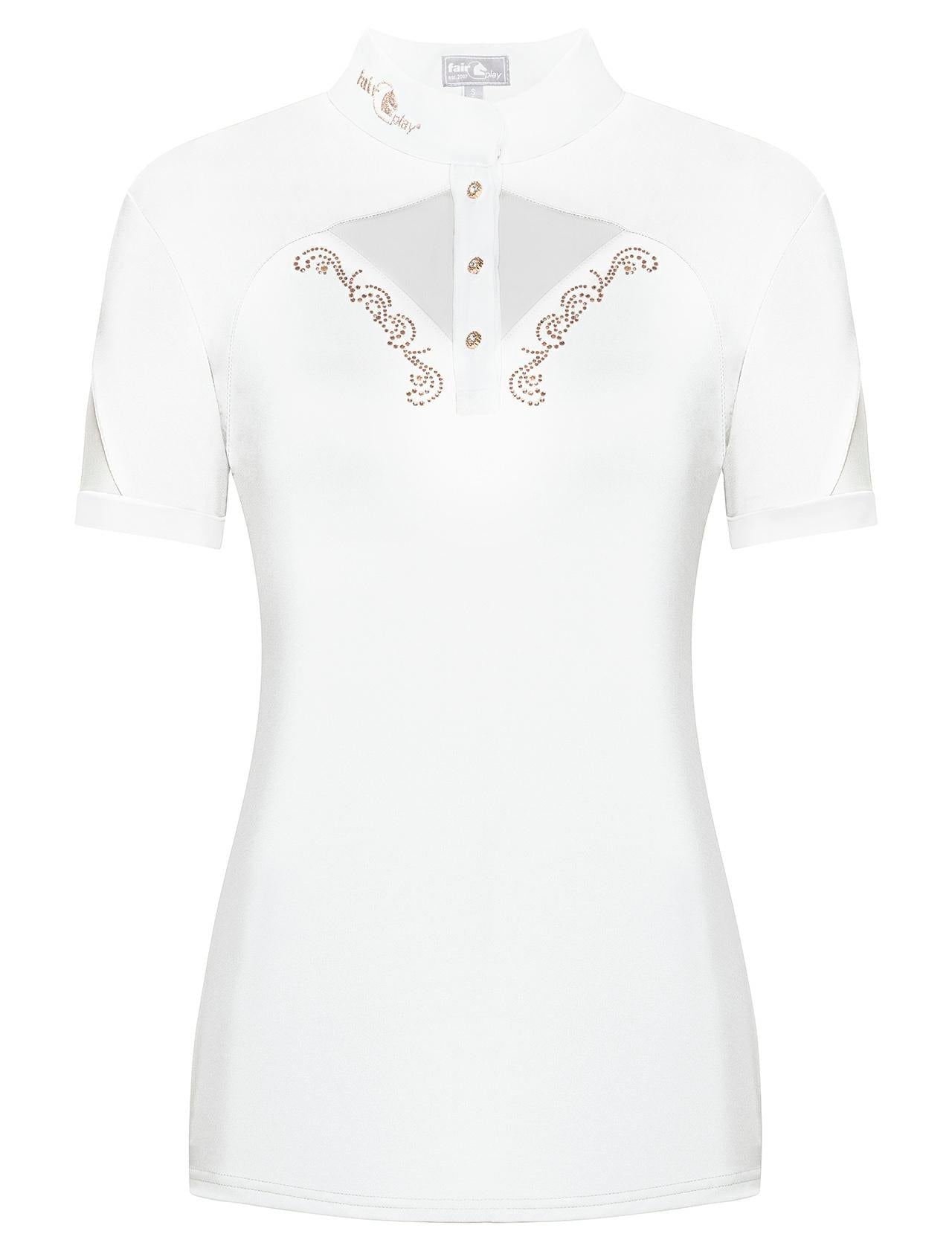 Competition shirt FP CATHRINE ROSEGOLD white 44 - Equiluxe Tack - Equiluxe Tack