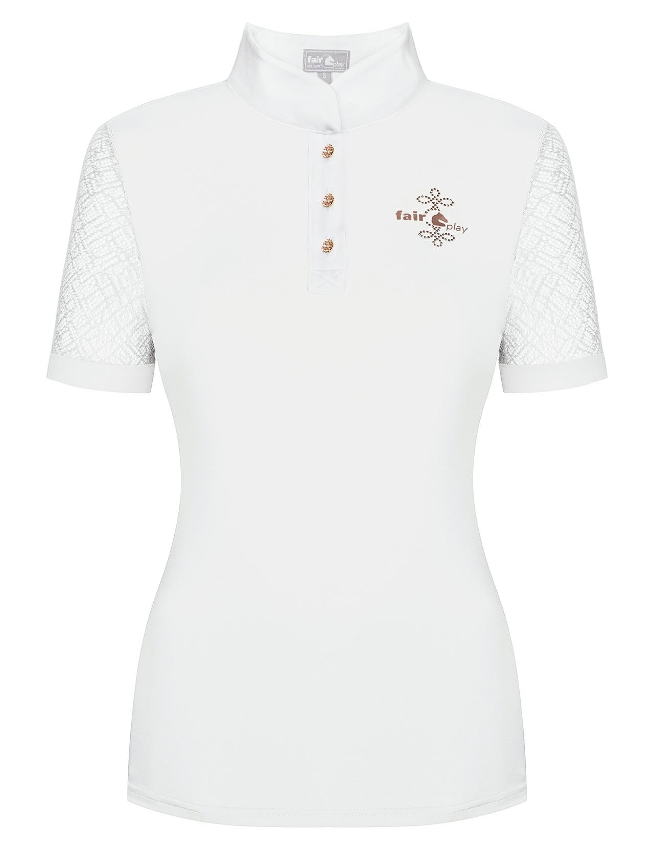 Competition shirt FP CECILE ROSEGOLD white 44 - Equiluxe Tack - Equiluxe Tack