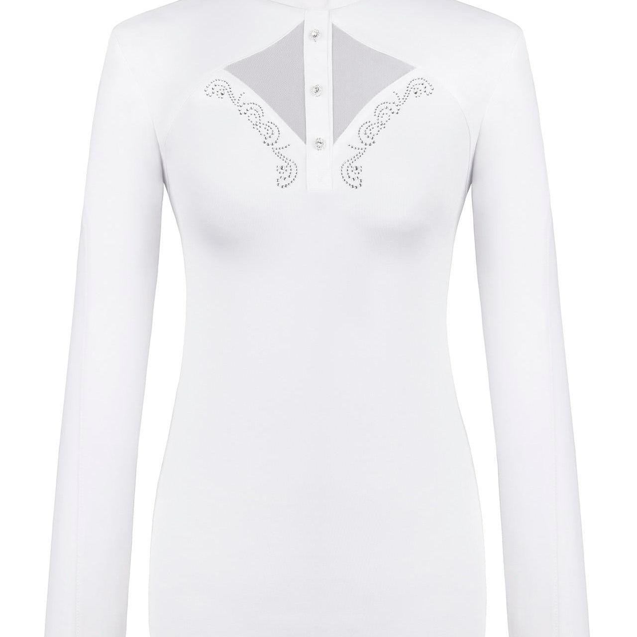 Competition shirt long sleeve FP CATHRINE white 44 - Equiluxe Tack - Equiluxe Tack