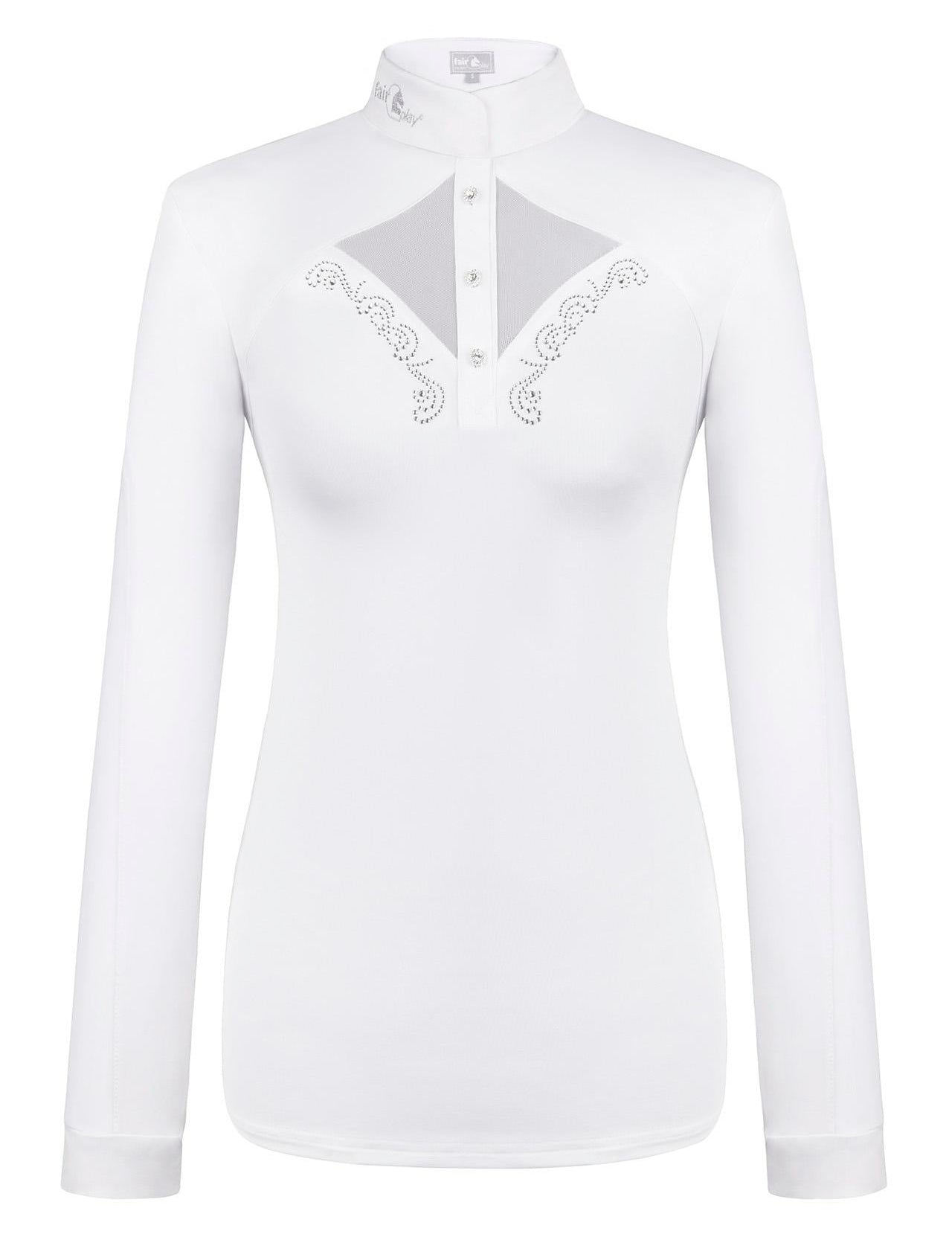 Competition shirt long sleeve FP CATHRINE white 44 - Equiluxe Tack - Equiluxe Tack