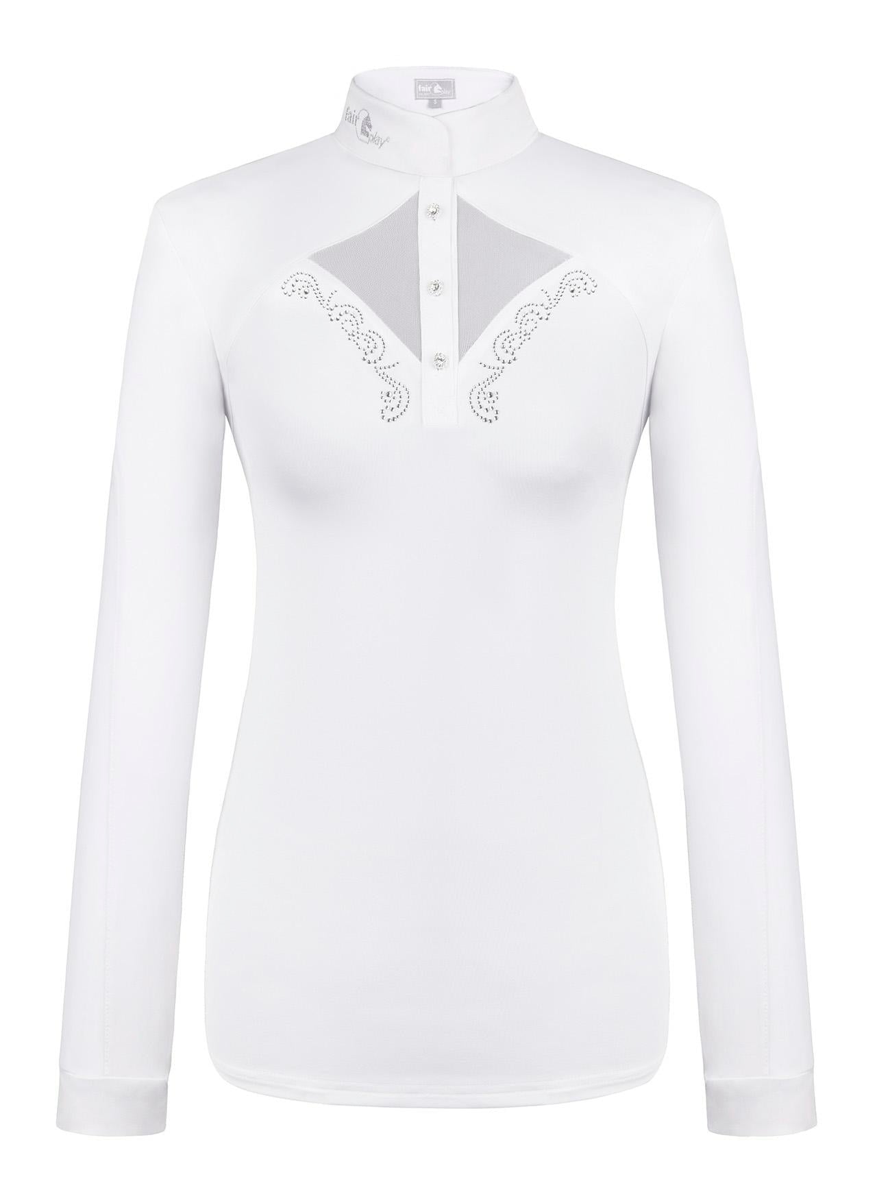 Competition shirt long sleeve FP CATHRINE white 44 - Equiluxe Tack - Equiluxe Tack