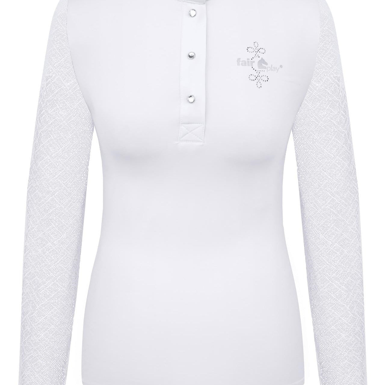 Competition shirt long sleeve FP Cecile white 46/3XL - Equiluxe Tack - Equiluxe Tack