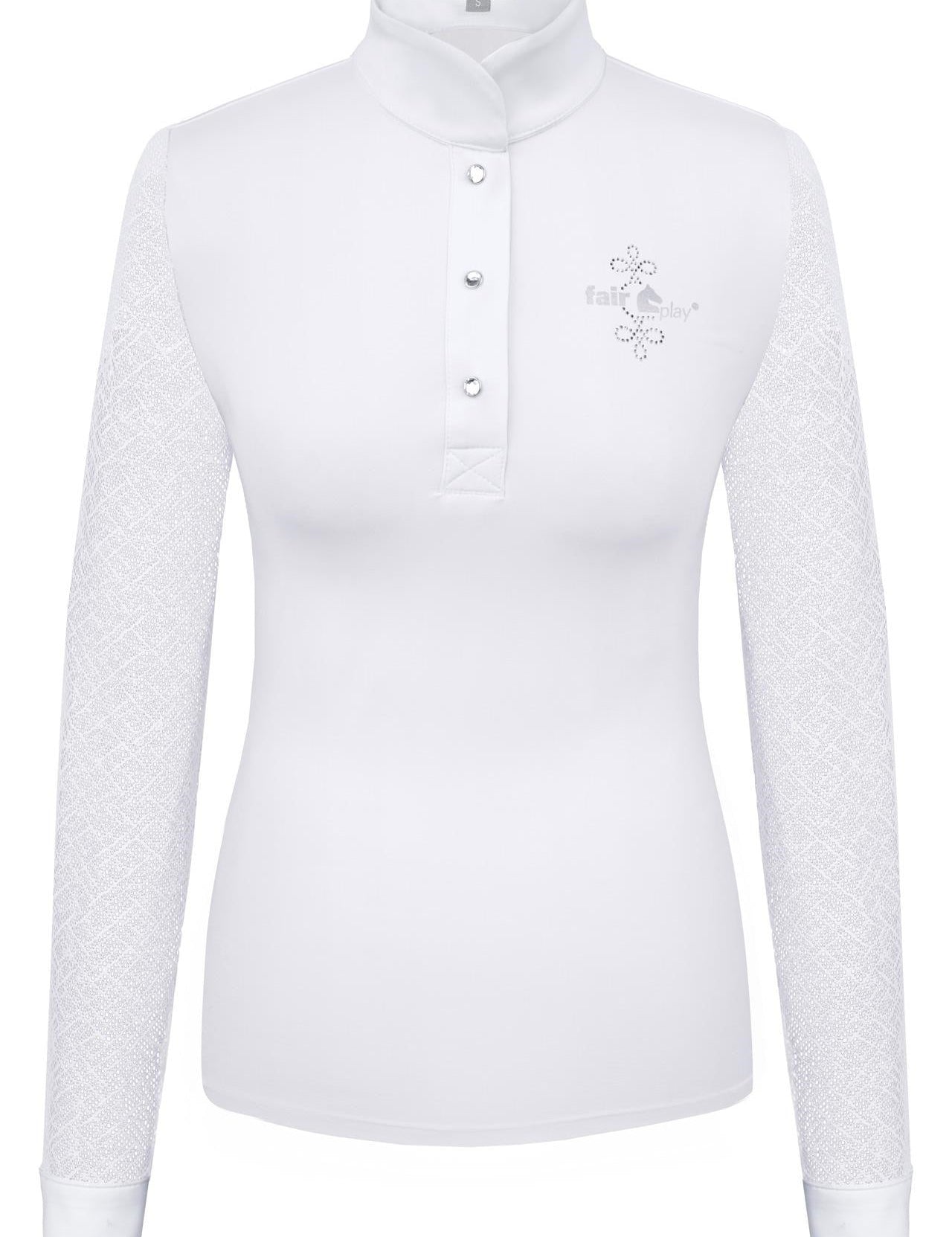 Competition shirt long sleeve FP Cecile white 46/3XL - Equiluxe Tack - Equiluxe Tack