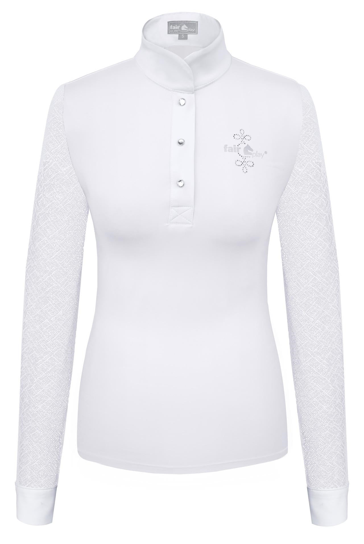 Competition shirt long sleeve FP Cecile white 46/3XL - Equiluxe Tack - Equiluxe Tack