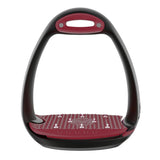 Compositi "Eole PRO" Adult Stirrups - Black/Burgundy - Compositi - Equiluxe Tack