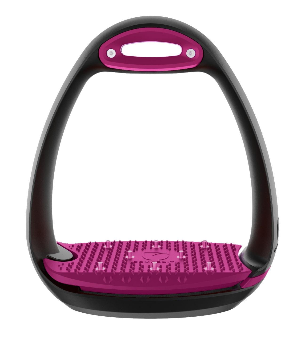 Compositi "Eole PRO" Adult Stirrups - Black/Raspberry Pink - Compositi - Equiluxe Tack