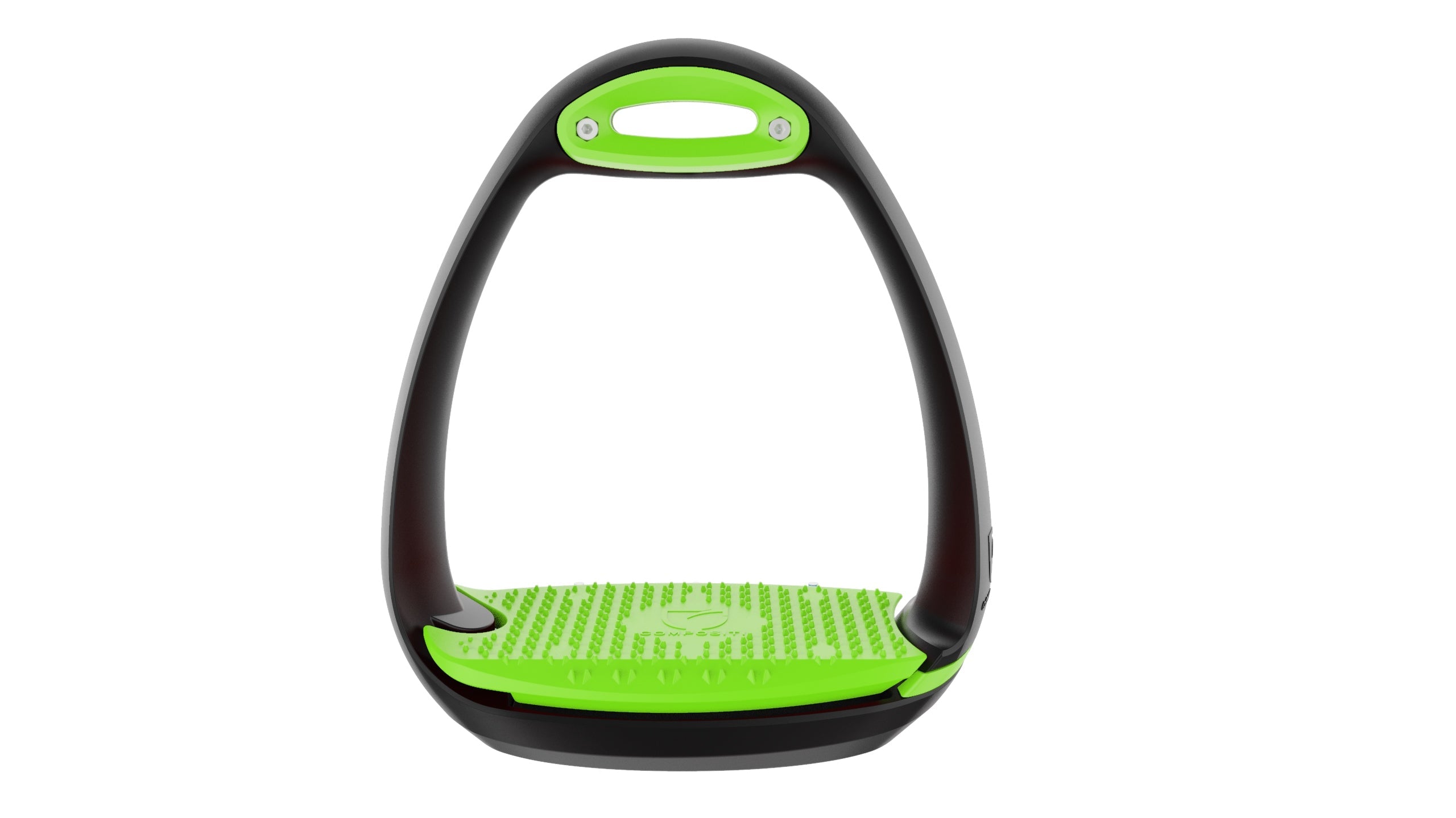 Compositi "Eole Soft" Adult Stirrups - Black/Bright Green - Compositi - Equiluxe Tack