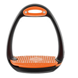 Compositi "Eole Soft" Adult Stirrups - Black/Orange - Compositi - Equiluxe Tack