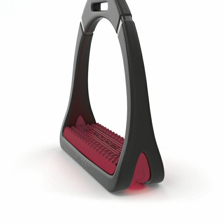 Compositi "Profile Premium" Adult's Stirrups - Black & Burgundy - Compositi - Equiluxe Tack