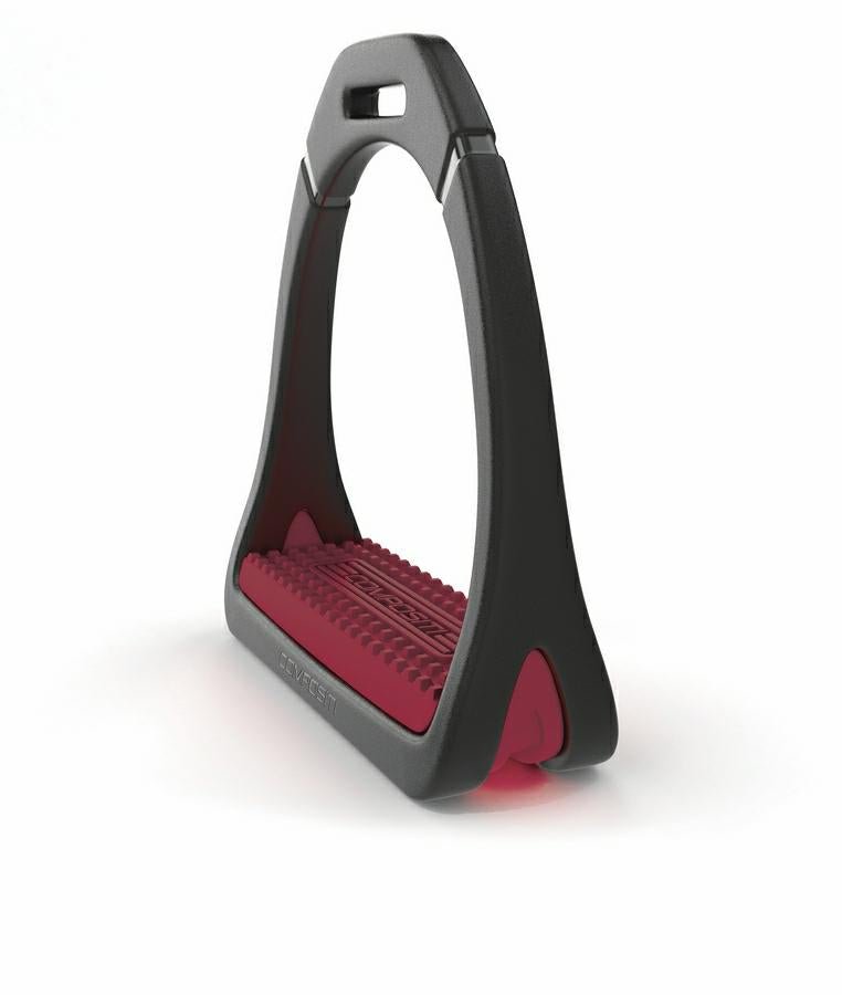 Compositi "Profile Premium" Adult's Stirrups - Black & Burgundy - Compositi - Equiluxe Tack