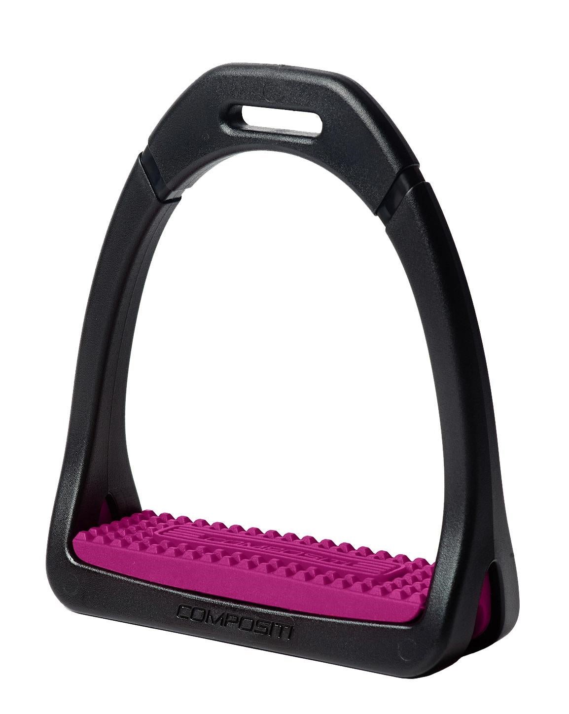 Compositi "Profile Premium" Synthetic Adult's Stirrups - Black & Raspberry Pink - Compositi - Equiluxe Tack