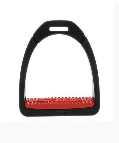 Compositi "Profile Premium" Synthetic Child's Stirrups - Black & Red - Compositi - Equiluxe Tack