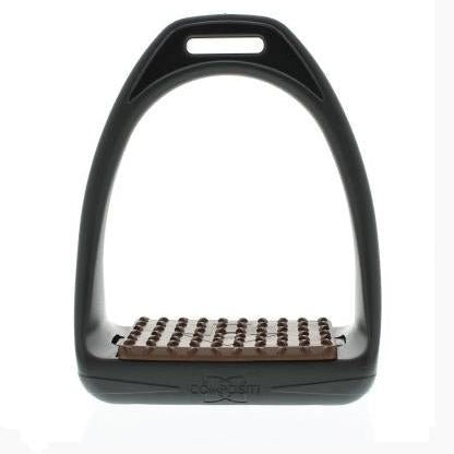 Compositi REFLEX Adult Synthetic Wide Tread Stirrups - Black & Brown - Compositi - Equiluxe Tack