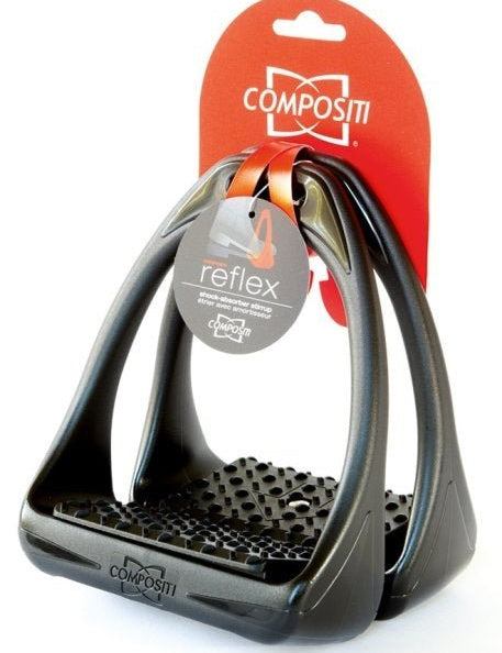 Compositi REFLEX Adult Synthetic Wide Tread Stirrups - Black - Compositi - Equiluxe Tack