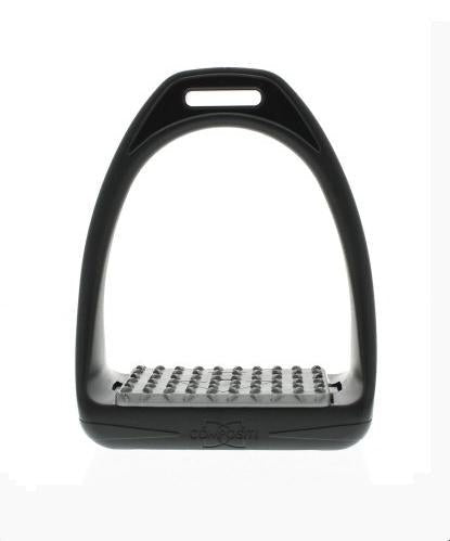 Compositi REFLEX Adult Synthetic Wide Tread Stirrups - Black & Light Grey - Compositi - Equiluxe Tack