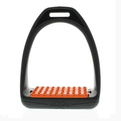 Compositi REFLEX Adult Synthetic Wide Tread Stirrups - Black & Orange - Compositi - Equiluxe Tack