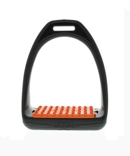 Compositi REFLEX Adult Synthetic Wide Tread Stirrups - Black & Orange - Compositi - Equiluxe Tack