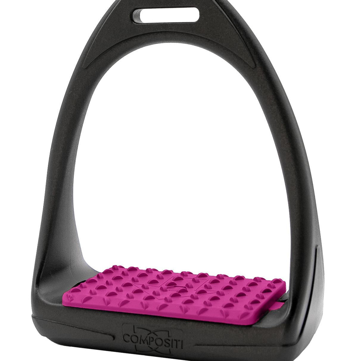 Compositi REFLEX Adult Synthetic Wide Tread Stirrups - Black & Raspberry Pink - Compositi - Equiluxe Tack