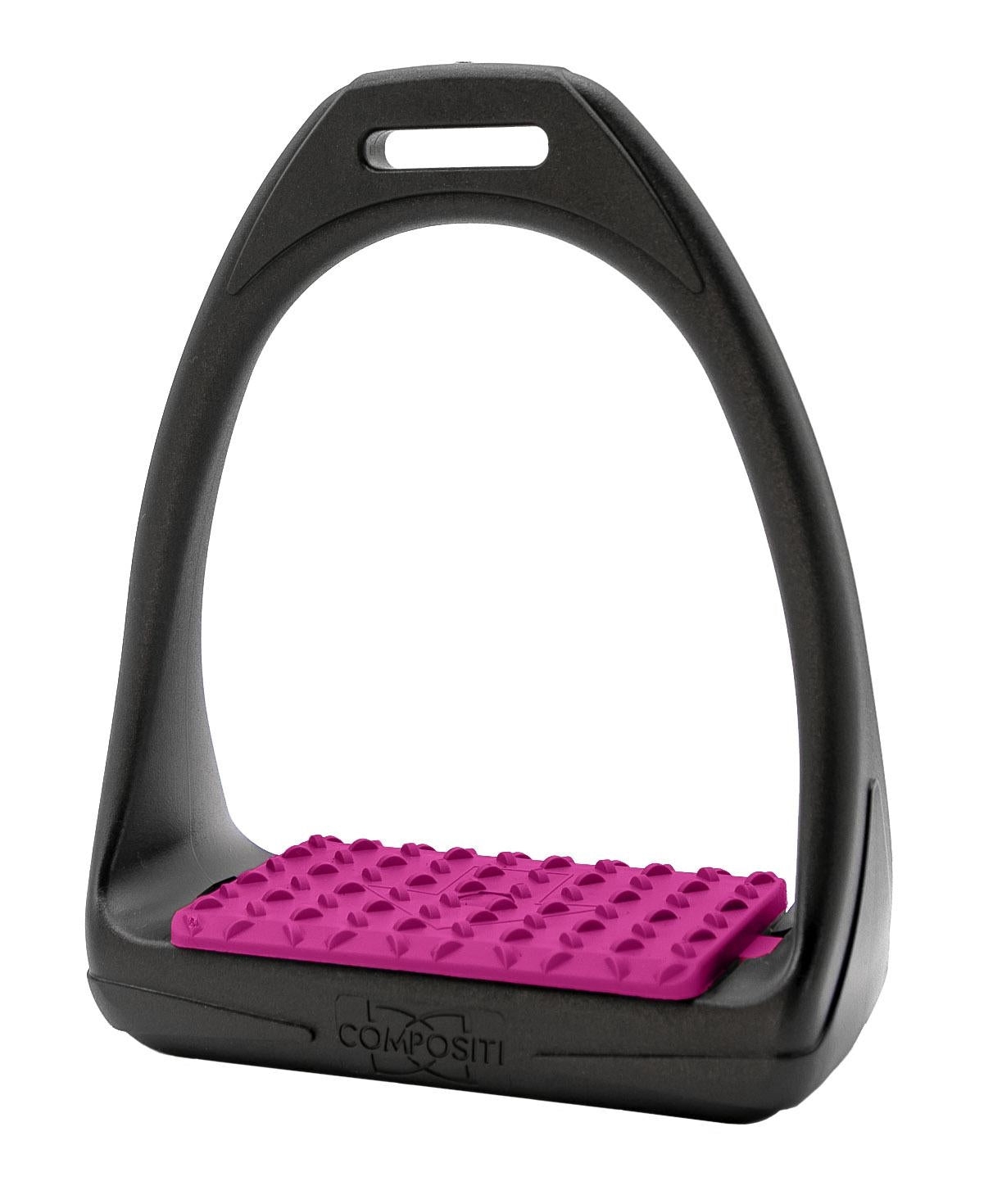 Compositi REFLEX Adult Synthetic Wide Tread Stirrups - Black & Raspberry Pink - Compositi - Equiluxe Tack