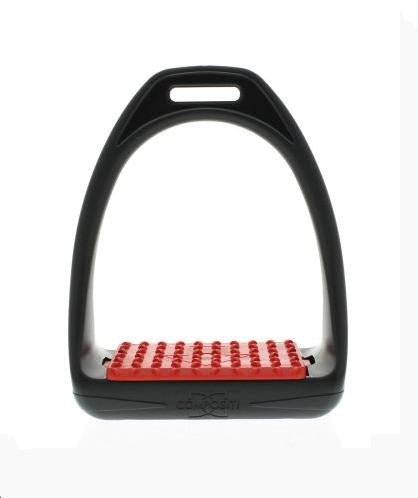 Compositi REFLEX Adult Synthetic Wide Tread Stirrups - Black & Red - Compositi - Equiluxe Tack