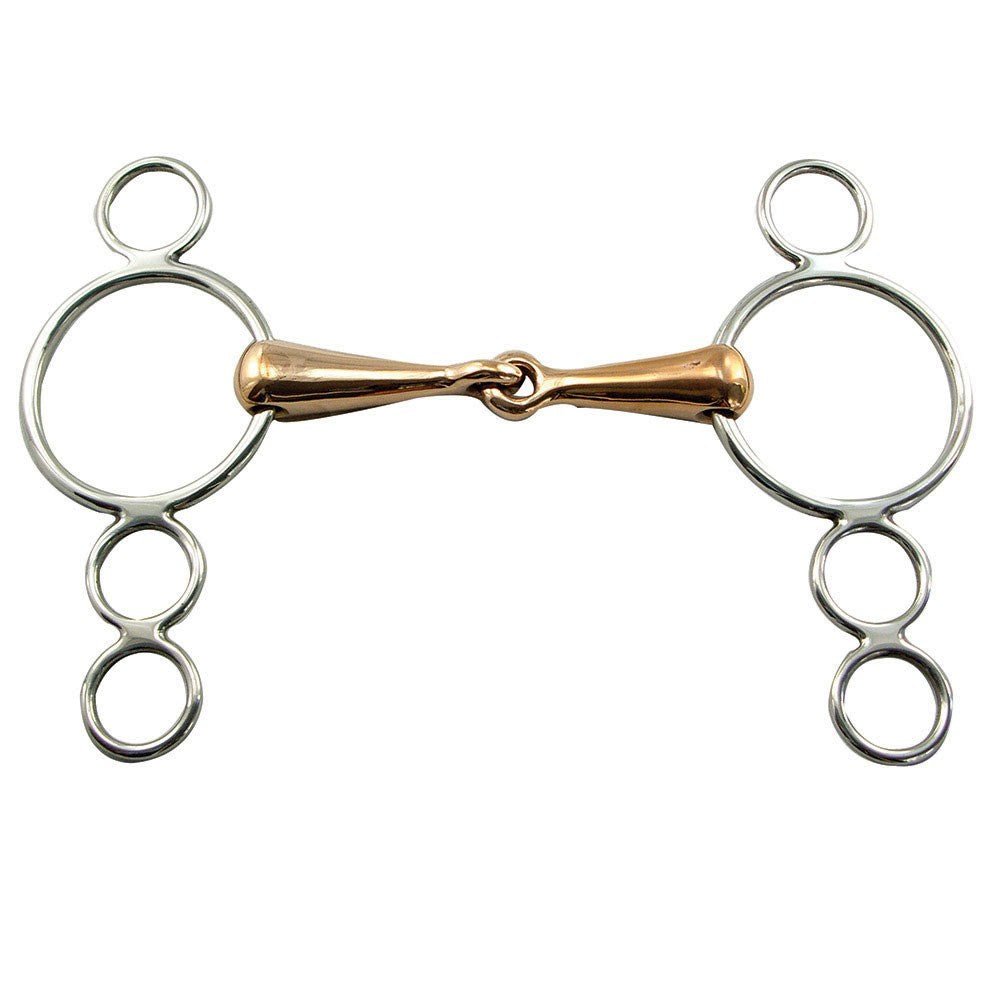 Continental Stainless Steel Jointed Copper Mouth Snaffle Gag Bit 5" - Equiluxe Tack - Equiluxe Tack