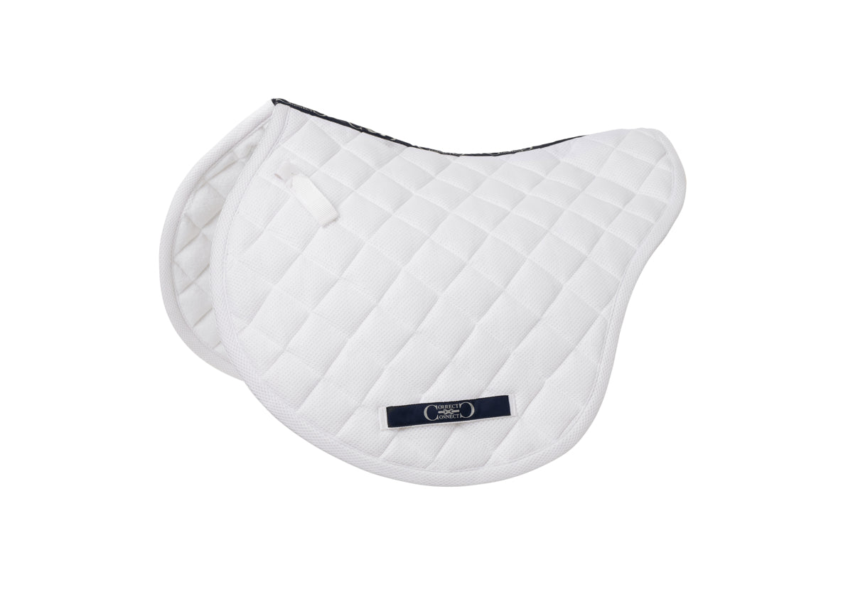 Contour Jump Mesh Saddle Pad with Quick Dry Cotton Lining in Navy, White or Black - CorrectConnect - Equiluxe Tack