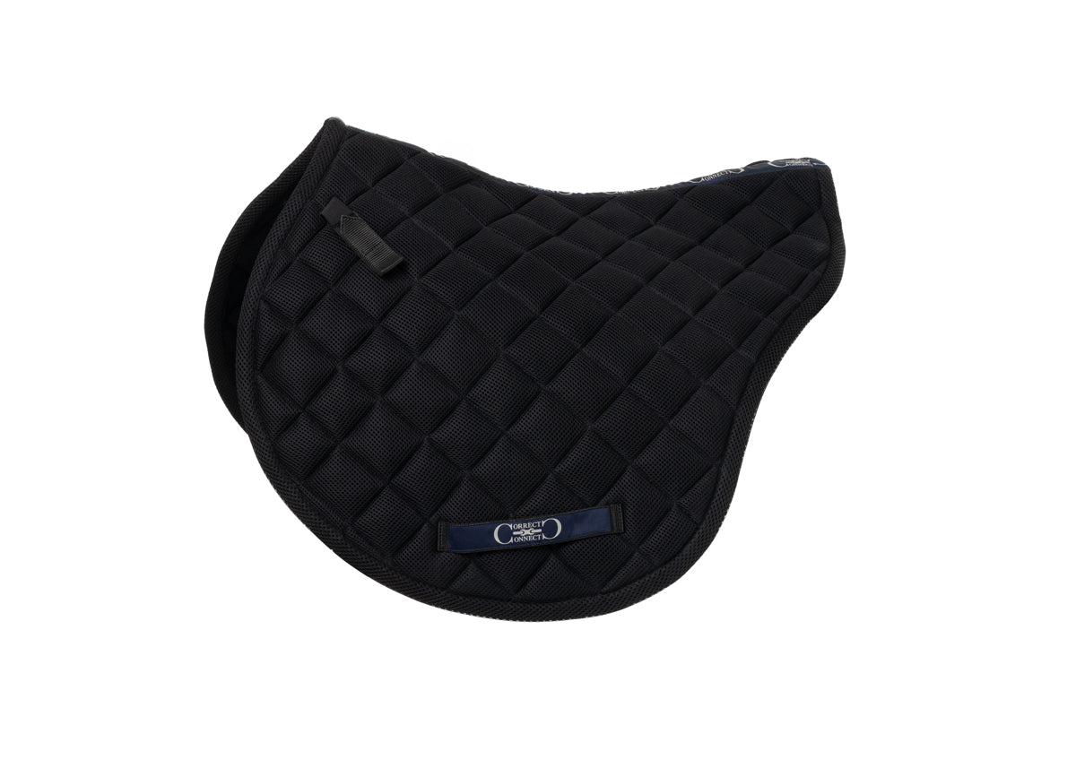 Contour Jump Mesh Saddle Pad with Quick Dry Cotton Lining in Navy, White or Black - CorrectConnect - Equiluxe Tack