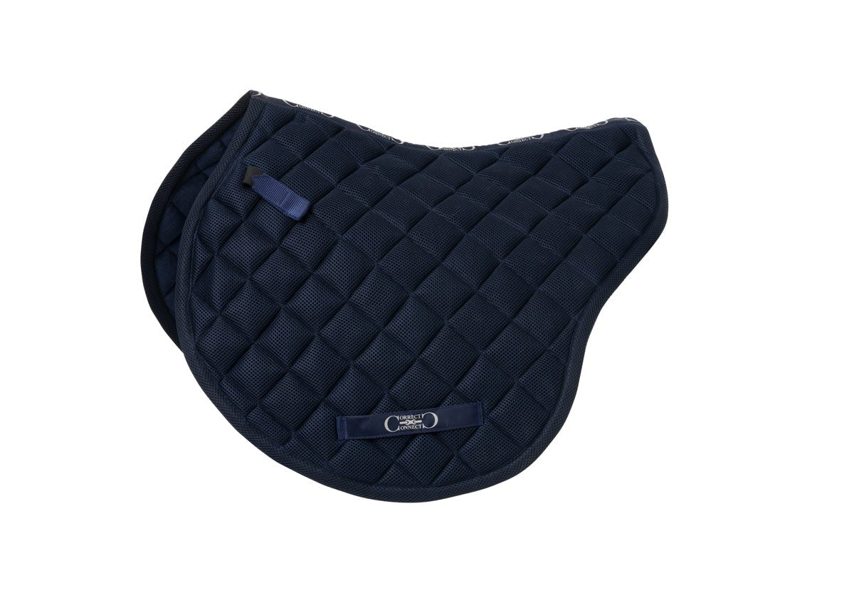 Contour Jump Mesh Saddle Pad with Quick Dry Cotton Lining in Navy, White or Black - CorrectConnect - Equiluxe Tack