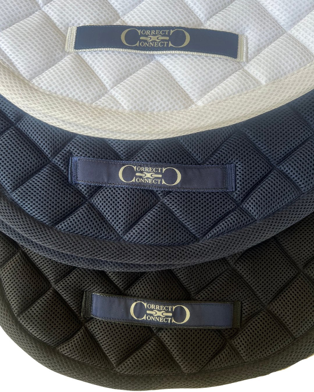 Contour Jump Mesh Saddle Pad with Quick Dry Cotton Lining in Navy, White or Black - CorrectConnect - Equiluxe Tack