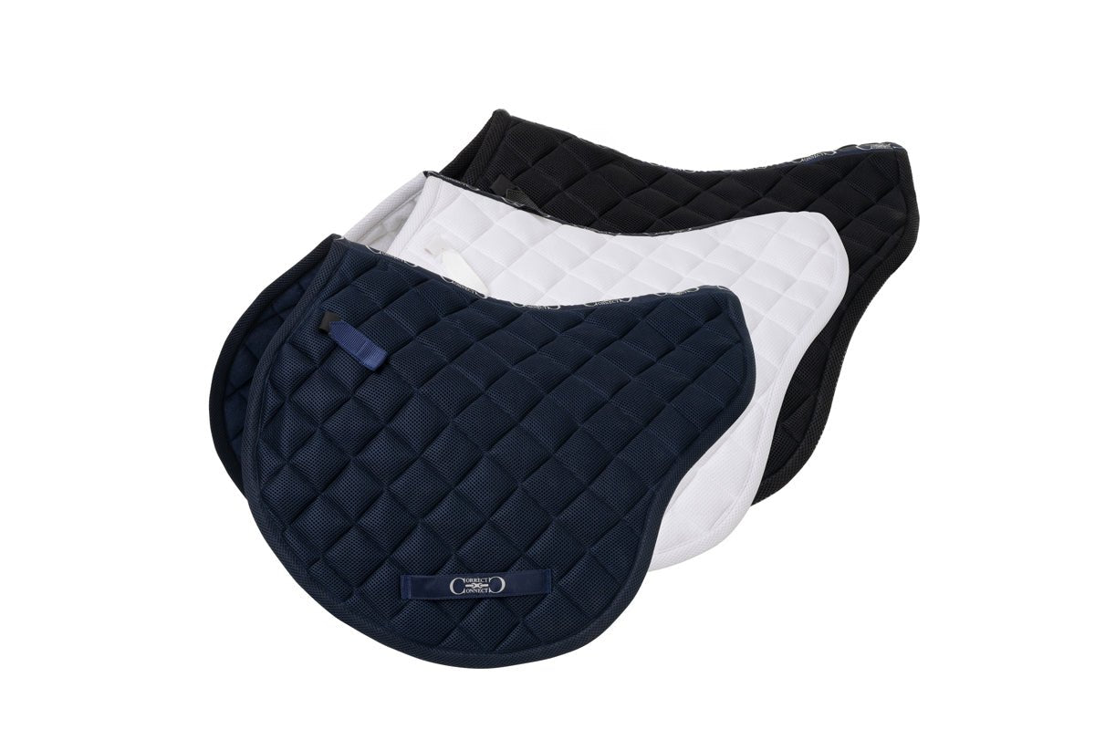 Contour Jump Mesh Saddle Pad with Quick Dry Cotton Lining in Navy, White or Black - CorrectConnect - Equiluxe Tack