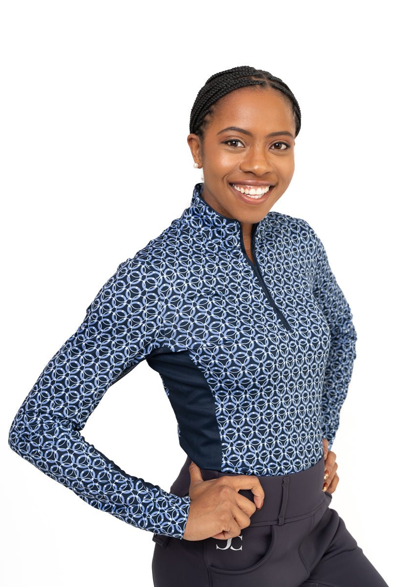 Cool and Comfortable Technical Riding Shirt in Blue - CorrectConnect - Equiluxe Tack